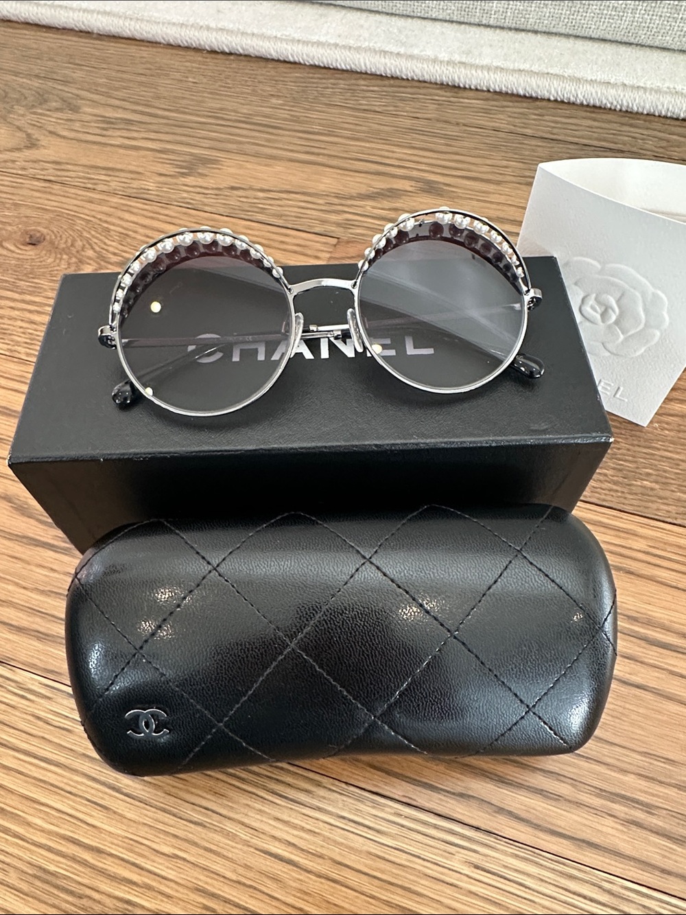 CHANEL Round Subglasses and Pearl Accents - Picture 8 of 11